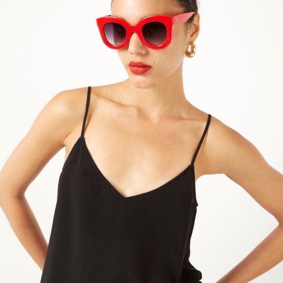 Equipment - NWT Black 100% Silk Strappy "Layla" V-Neck Cami Blouse, Size L - Picture 1 of 8